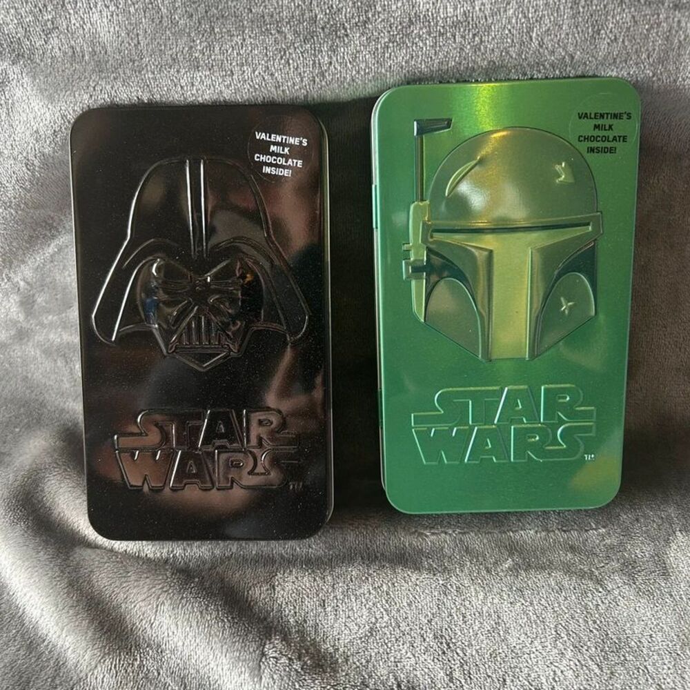 Darth Vader & Boba Fett Hinged Tin Star Wars empty Collector 7 X 4